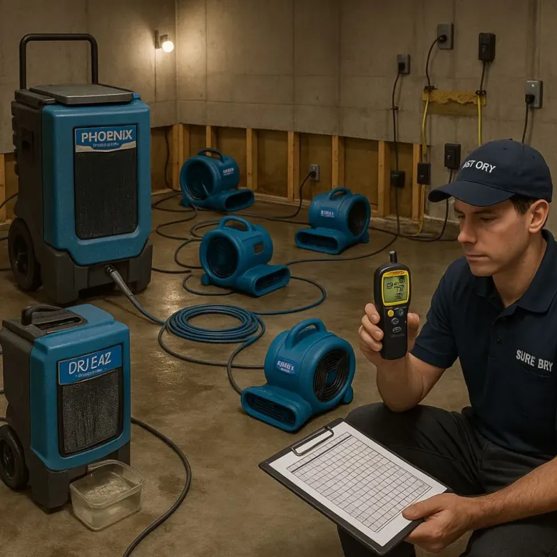 Structural Drying and Dehumidification process in Lombard, IL